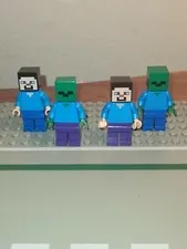 Lego Minecraft Minifigures Lot Authentic 4 Total 