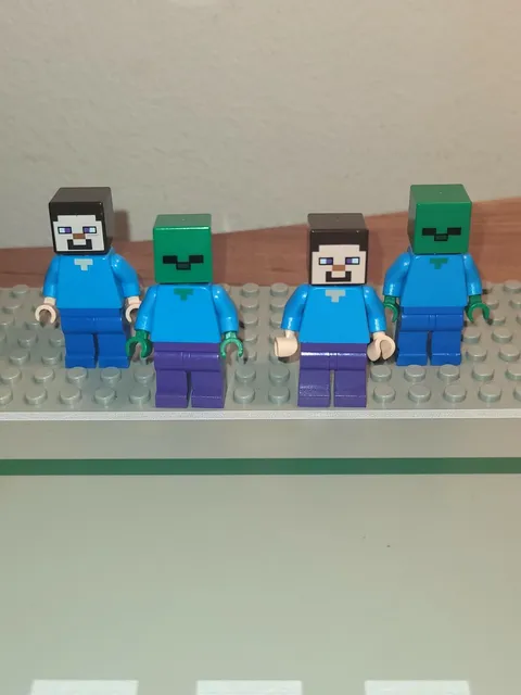 Lego Minecraft Minifigures Lot Authentic 4 Total 