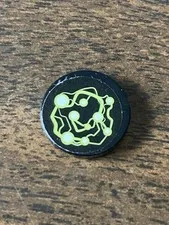 LEGO 14769pb309 Round Tile 2x2 Lime Energy Pattern (Sticker) - Set 70418