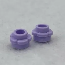 LEGO 24866 Lavender Plate, Round 1 x 1 with Flower Edge (5 Petals) (x2)