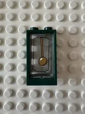 LEGO Glass for Window 1x2x3 with Gold Pendulum Pattern 60602pb03 - Set 4840