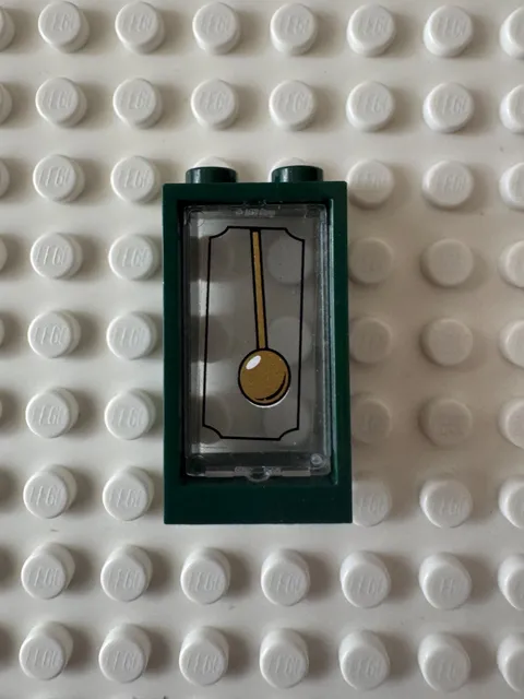LEGO Glass for Window 1x2x3 with Gold Pendulum Pattern 60602pb03 - Set 4840