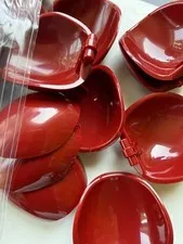 LEGO-NEW-#1686-DARK RED-ARMOR/ROUND/SMOOTH/BAR ENDS/PETAL-2  PIECES