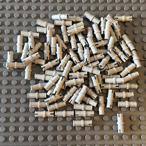Lego Light Gray 3673 Technic Pin without Friction Ridges Lengthwise (10 pcs)