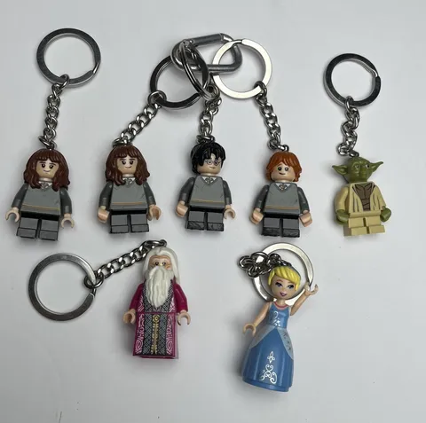 7 Lego Keychains Harry Potter Hermione & Ron Weasley Yoda Dumbledore