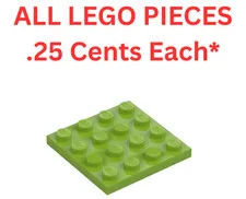 LEGO Plate 4x4 Lime Green 3031 - Genuine LEGO Parts Pieces Bulk