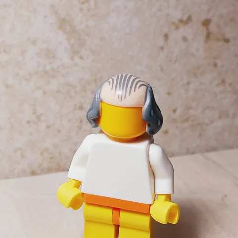 New LEGO Grandpa Bald Hair Gray Long Strands WIG Grey Franklin Inventor Hipster