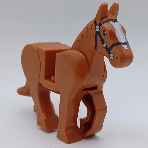 US🇺🇲 - LEGO Horse for Minifigures Orange/Brown with Printed Halter