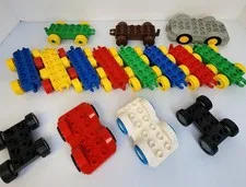 10X Lego Duplo Train Car Base 2x6 Red Yellow Blue Green Brown, 5 CAR BASES