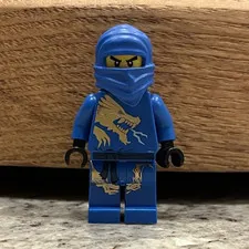 LEGO NINJAGO Jay DX  Blue Ninja Minifigure w/ Hood Dragon Torso Print