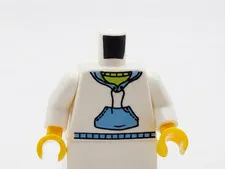 LEGO City White Medium Blue Minifigure Hoodie Sweatshirt Torso T05