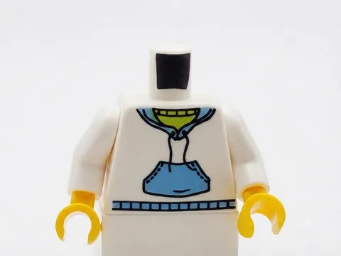 LEGO City White Medium Blue Minifigure Hoodie Sweatshirt Torso T05