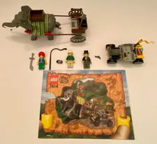 LEGO 7414 Adventurers Orient Exp Elephant Caravan Complete Set - No Box or Cards