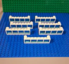 LEGO Boat Windscreen 2 x 8 x 2 with Transparent Light Blue Glass. Lot Of 7