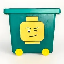LEGO Wheeled Storage Green Bin Tub Stacking Lid Organizer 21.5qt