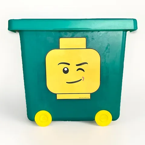LEGO Wheeled Storage Green Bin Tub Stacking Lid Organizer 21.5qt