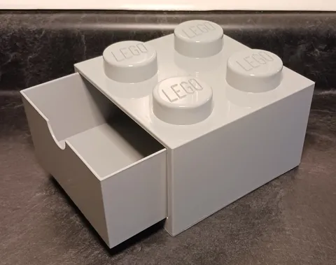 LEGO Desk Drawer Stackable Storage with 4 Knobs, in Gray [Used Very Good Toy]
