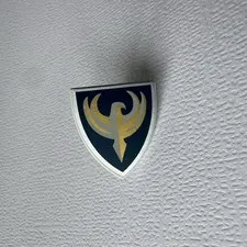 Lego (3846pb017) - Triangular Shield (Short) with Golden Hawk Jayko 8875, 8876