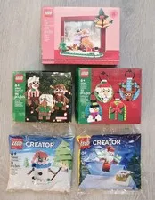 Lego Christmas Holiday Lot 5 NEW Sets Santa Snowman Gingerbread Ornaments