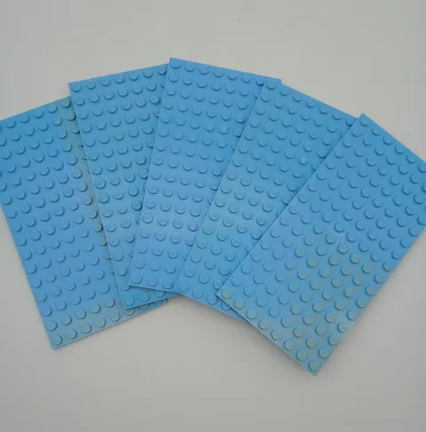 LEGOS Lot of 5 Light Blue 16 x 8 Base Plates 5" by 2.5" - see pictures