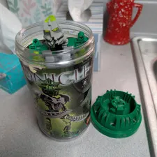 LEGO BIONICLE Bulk Lot Parts in Bucket/Tub Green & Gray Plastic Pieces