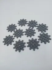 Lego Technic #35443 Gear Plate, 10 Teeth, Gray Pieces, Lot of 10
