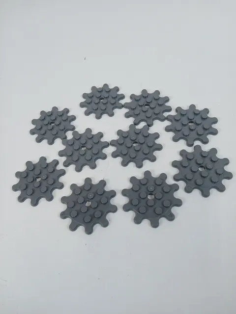 Lego Technic #35443 Gear Plate, 10 Teeth, Gray Pieces, Lot of 10