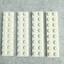 LEGO 3034 Plate 2 x 8 White x4 Genuine