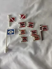 LEGO BULK LOT OF 10  Pirate Calvary Skull Cross Bones Flags Small 2x2