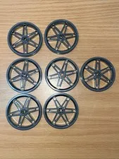 7 LEGO TECHNIC 2903 Large (61.6MM X 13.6MM) Dark Gray 6-SPOKE Motorcycle Wheels