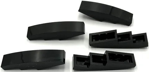 Lego 5 New Black Slopes Sloped Curved 4 x 1 Pieces