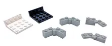 LEGO 6 Hinged Replacement Parts Pieces Gray Black White Vintage