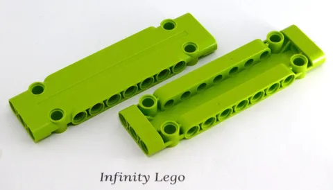 2 LEGO Technic Lime Flat Panel 3 x 11 (15458) - 2 Pieces