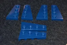 (6 [3-Pair]) ~ 2x4 Dark Blue Wing / Corner Plate Bricks ~ New Lego Parts ~