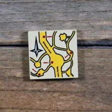 LEGO Harry Potter Tan Tile 2 x 2 with Map HP Marauder's Pattern 3068pb0059