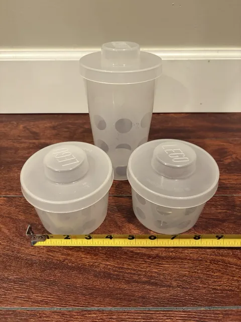 LEGO Large Pick A Brick Cup & Lid PAB Storage Plastic Containers Lot of 3