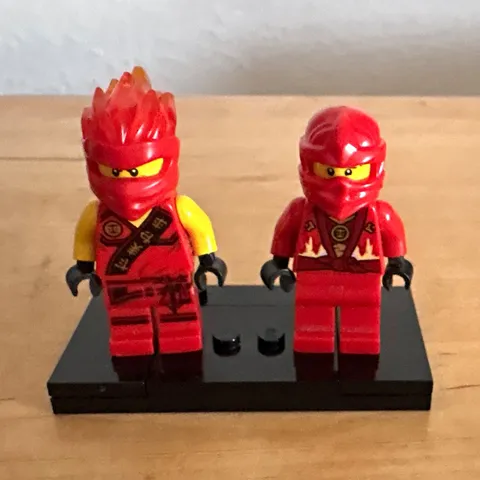 LEGO NINJAGO Kai Red Ninja Minifigure Lot of 2 Plastic 4in Age 5+