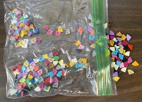 LEGO Parts: Assorted Lego Round 1x1 Quarter Tiles, 25269, Lot of 220