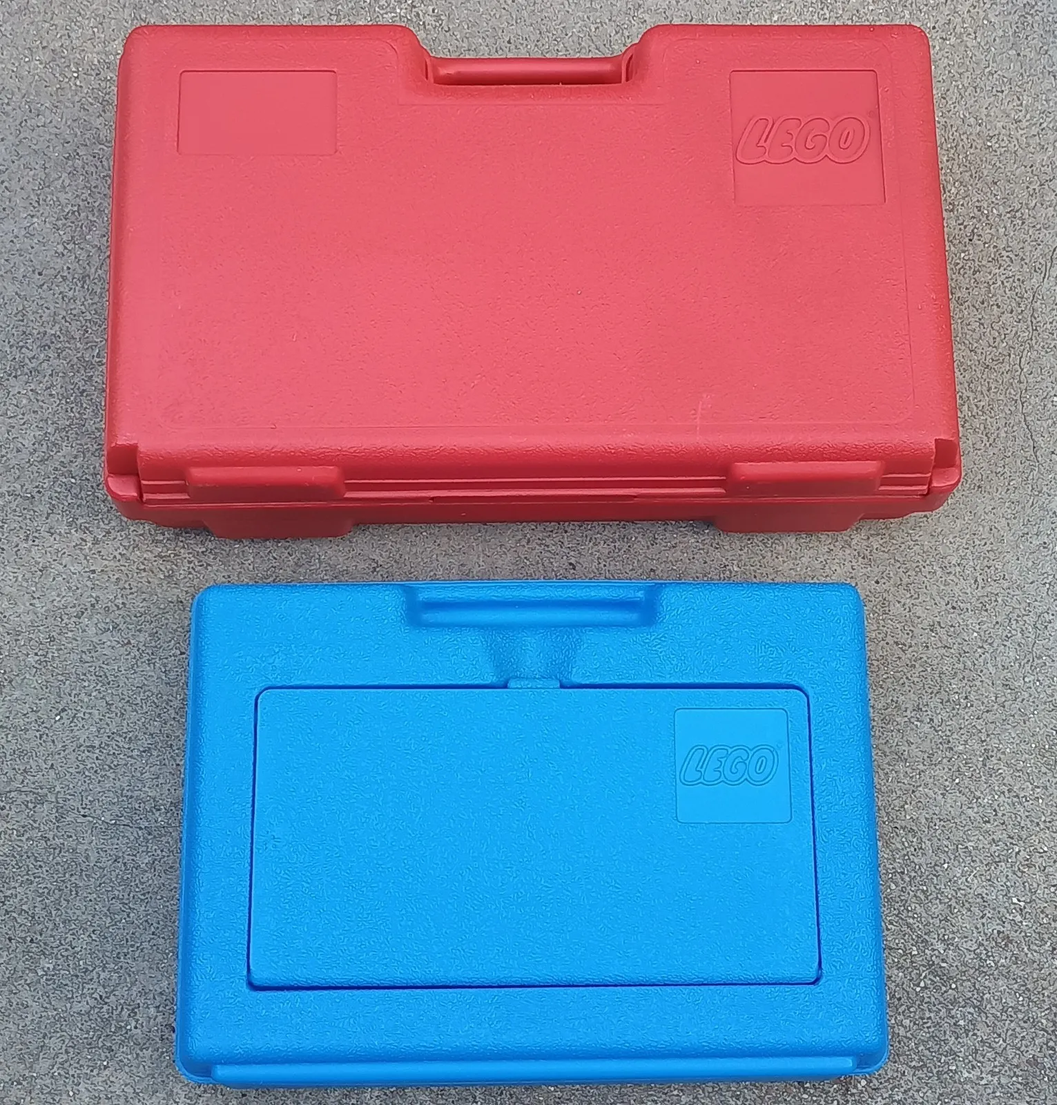 Vintage Lego Red Carrying Case Compartments Blue 1980s 