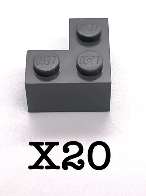 Lego Corner Bricks 2x2 - 2357 Dark Stone Gray - 20 Pcs.