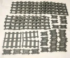 LEGO Train Tracks |  48 pcs | Dark Gray |Curved | Straight | Flex |