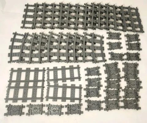 LEGO Train Tracks |  48 pcs | Dark Gray |Curved | Straight | Flex |