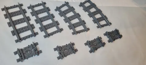 Lego Non Electric Train Track 8 Piece Lot Curved Straight Swivel Fast Shipping
