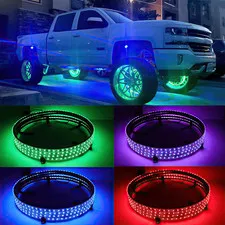 Dreamotor 4Pcs 15.5 Rgb Led Wheel Lights For Truck Rim Lights For Trucks