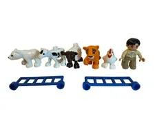 LEGO Duplo Farm Zoo Animal Lot Cow Sheep Tiger Chicken Fences Zoookeeer Figures