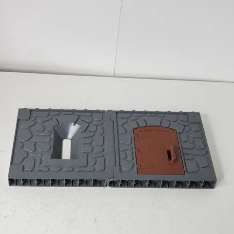 LEGO Duplo Gray Castle Wall Section with Brown Door & Window 51695 51288