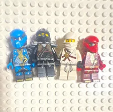 LEGO NINJAGO Minifigure Lot of 4 - Jay Cole Zane Kai Ninjas Plastic 6+