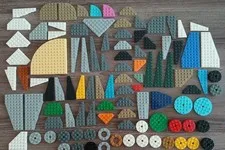 LEGO Wedge Plates Lot of 100, Assortment, Wing, Flat Circle Rounds, odd shapes