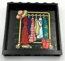 Lego New Panel 1 x 6 x 5 with Clothes Boots Dresser Closet Sticker