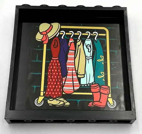 Lego New Panel 1 x 6 x 5 with Clothes Boots Dresser Closet Sticker